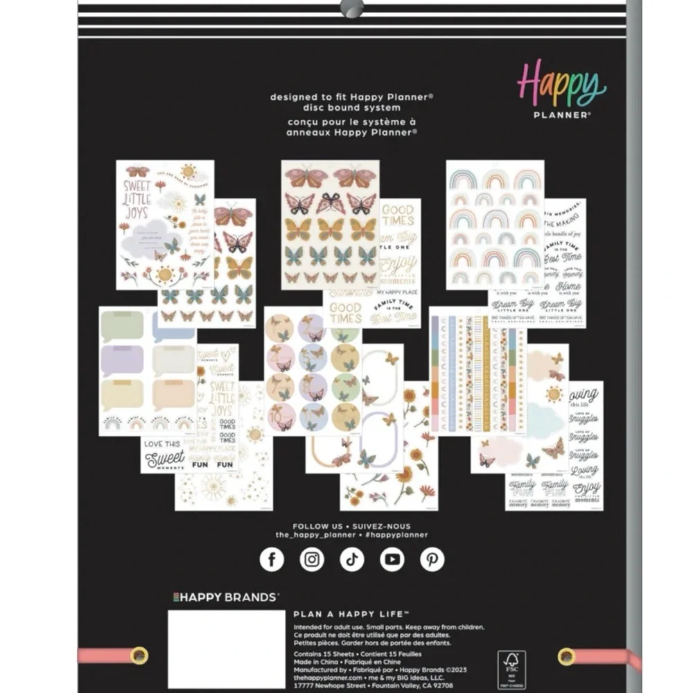 The Happy Planner-Beloved Butterflies Baby LARGE VALUE PACK STICKERS